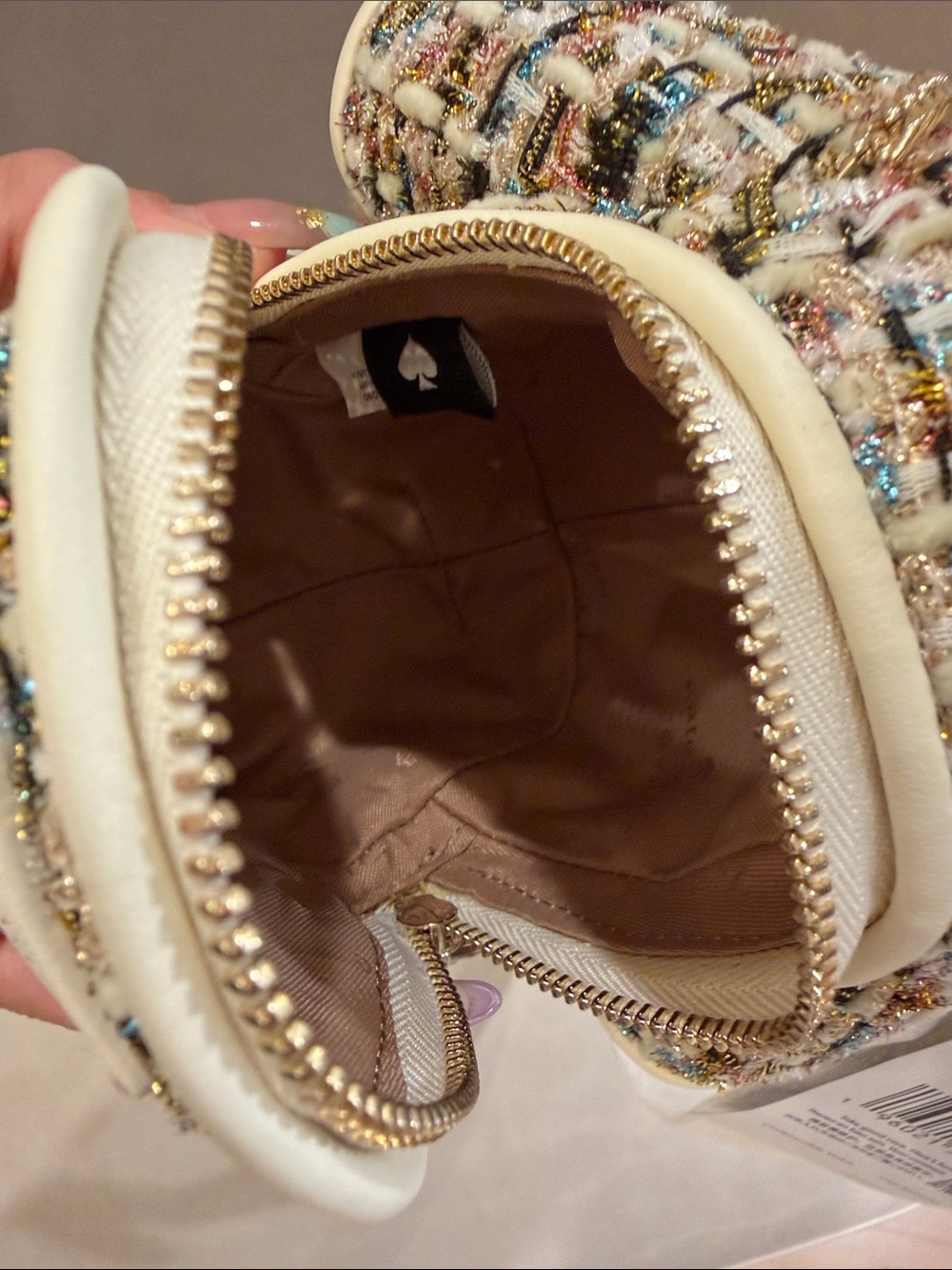 Kate Spade Lilac Mini Bag with Brown Teddy Bear Accent - Picture 9 of 10